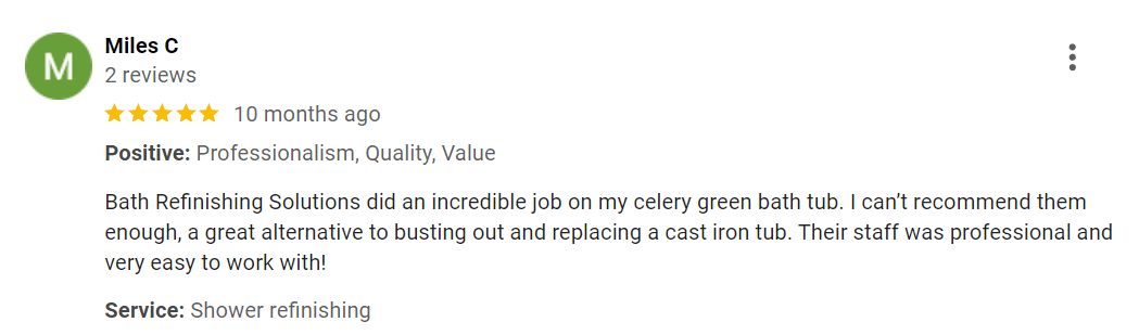 Reviews - Bath Refinishing Solutions