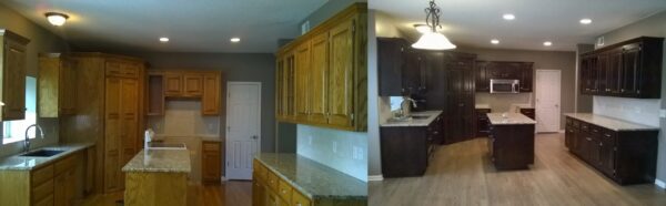 kitchen cabinets before and after stained near cincinnati oh kitchen cabinet refinishing near Cincinnati OH